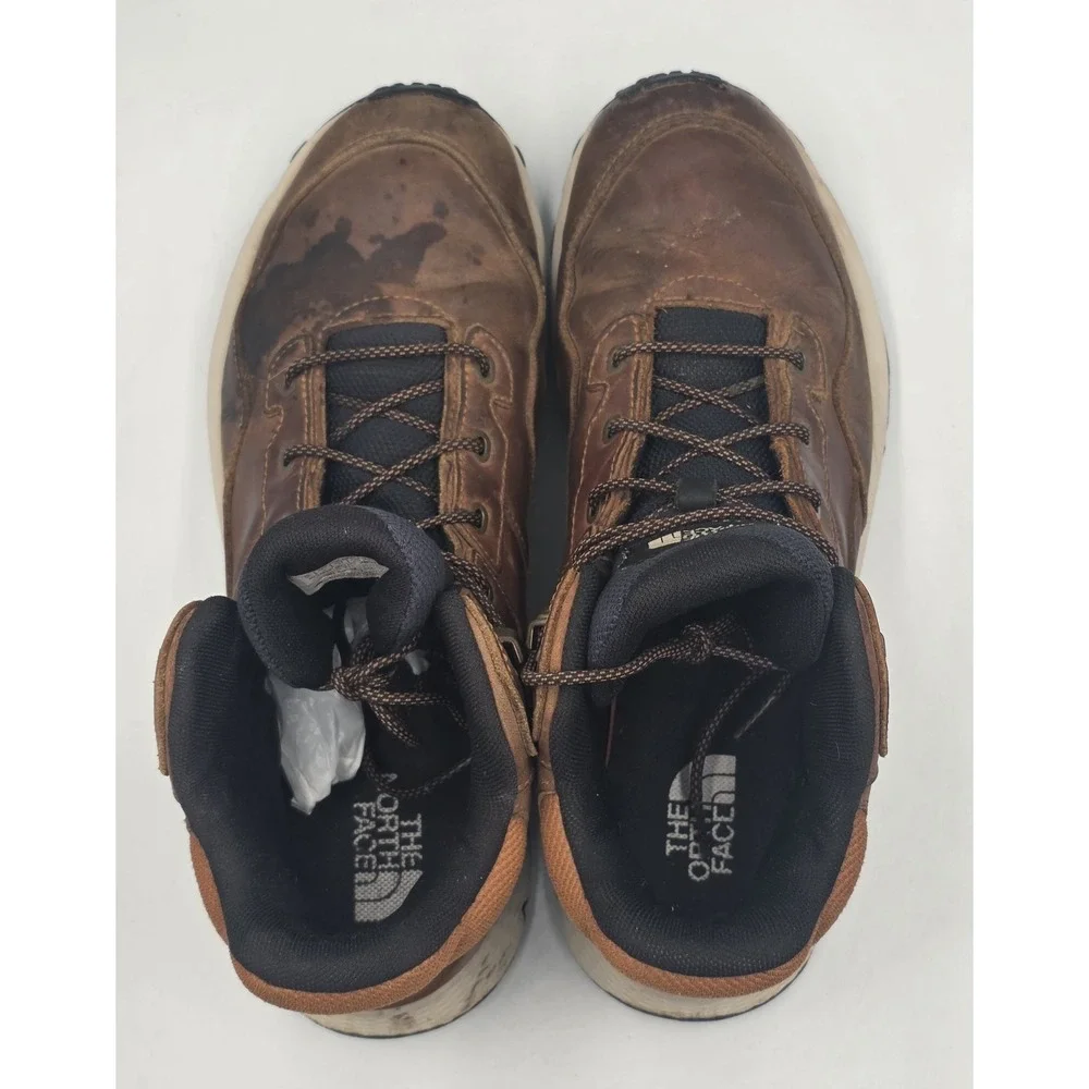 The North Face Men's Vals II Mid Leather Waterproof Boots Brown Size 10
